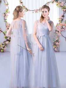 Designer Scoop Sleeveless Tulle Court Dresses for Sweet 16 Lace Lace Up