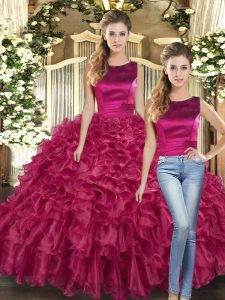 Top Selling Organza Sleeveless Floor Length Sweet 16 Dresses and Ruffles