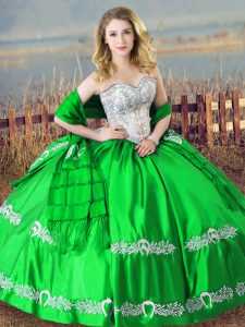 Elegant Floor Length Lace Up Sweet 16 Dress for Sweet 16 and Quinceanera with Beading and Embroidery