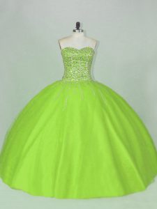 Glamorous Sleeveless Tulle Lace Up 15th Birthday Dress for Sweet 16 and Quinceanera