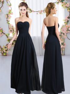 Navy Blue Zipper Court Dresses for Sweet 16 Ruching Sleeveless Floor Length