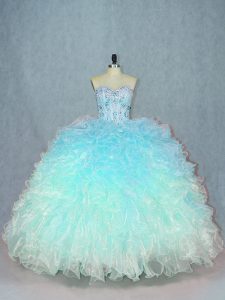 Multi-color Sleeveless Organza Lace Up Ball Gown Prom Dress for Sweet 16 and Quinceanera