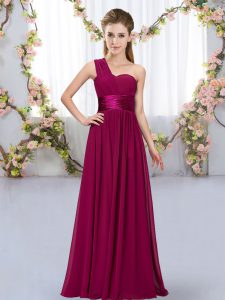 Customized Chiffon Sleeveless Floor Length Dama Dress for Quinceanera and Belt