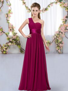 Customized Chiffon Sleeveless Floor Length Dama Dress for Quinceanera and Belt