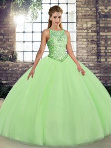 Luxurious Sleeveless Lace Up Floor Length Embroidery Quinceanera Gowns