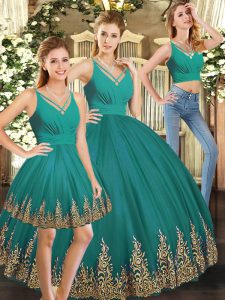 Lovely Sleeveless Embroidery Backless Quinceanera Dress