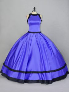 Sophisticated Purple Sleeveless Ruching Floor Length Quince Ball Gowns
