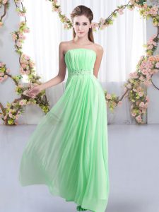 Gorgeous Sleeveless Sweep Train Beading Lace Up Court Dresses for Sweet 16