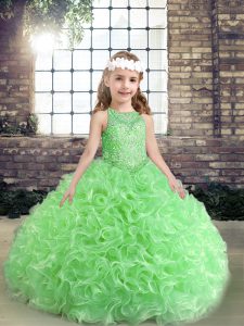 Lovely Sleeveless Beading Lace Up Little Girl Pageant Dress