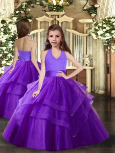 Lovely Sleeveless Ruffled Layers Lace Up Pageant Dress