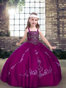 Glorious Sleeveless Beading Lace Up Kids Formal Wear