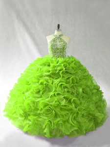 Charming Beading and Ruffles Sweet 16 Dresses Lace Up Sleeveless Floor Length