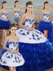 Glamorous Floor Length Royal Blue Vestidos de Quinceanera Sweetheart Sleeveless Lace Up