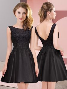 Hot Sale Black Sleeveless Lace Mini Length Vestidos de Damas