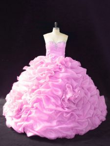 Customized Lilac 15th Birthday Dress Sweetheart Sleeveless Court Train Lace Up