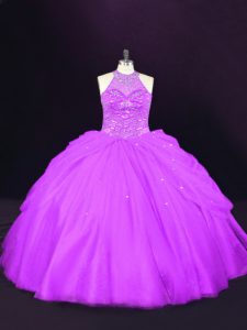 Romantic Sleeveless Beading Lace Up Sweet 16 Dress