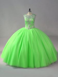 Sweet 16 Quinceanera Dress Sweet 16 and Quinceanera with Beading Scoop Sleeveless Lace Up