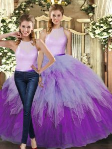 Custom Designed Multi-color Sleeveless Ruffles Floor Length Quinceanera Gowns