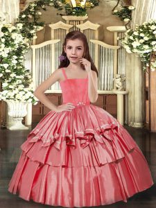 Sleeveless Lace Up Floor Length Ruffled Layers Pageant Dress Wholesale