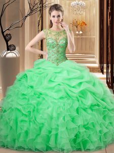 Floor Length Ball Gowns Sleeveless Quince Ball Gowns Lace Up