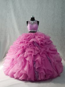 Brush Train Beading and Ruffles Quinceanera Dresses