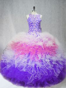 Wonderful Multi-color Sleeveless Tulle Zipper 15 Quinceanera Dress for Sweet 16 and Quinceanera