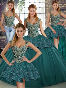 Sleeveless Beading and Appliques Lace Up Quinceanera Dress