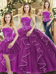 Floor Length Column/Sheath Sleeveless Purple Sweet 16 Dresses Lace Up