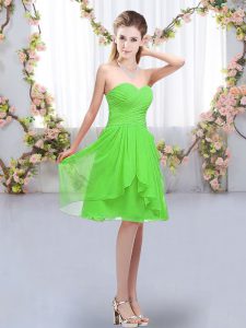 Chiffon Sweetheart Sleeveless Lace Up Ruffles and Ruching Quinceanera Court Dresses in