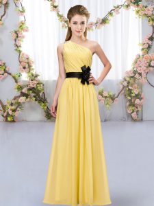 Chiffon Sleeveless Floor Length Dama Dress for Quinceanera and Belt
