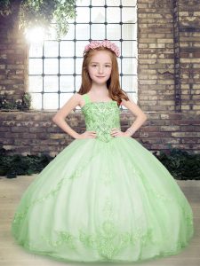 Most Popular Sleeveless Beading Lace Up Girls Pageant Dresses