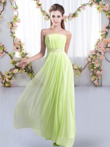 High End Sleeveless Sweep Train Lace Up Beading Court Dresses for Sweet 16