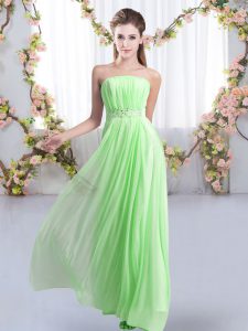 Sleeveless Beading Lace Up Dama Dress with Sweep Train