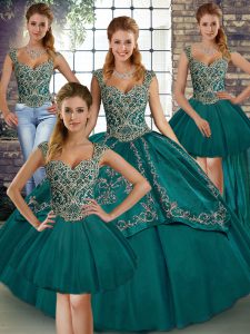 Sleeveless Lace Up Floor Length Beading and Embroidery Quinceanera Dresses