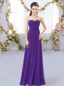 Purple Court Dresses for Sweet 16 Wedding Party with Ruching Sweetheart Sleeveless Zipper