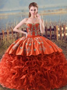 Artistic Sleeveless Brush Train Embroidery and Ruffles Lace Up Vestidos de Quinceanera