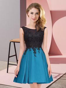 Excellent Mini Length Teal Quinceanera Dama Dress Scoop Sleeveless Zipper