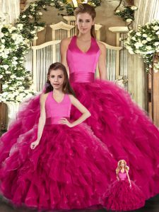 Wonderful Tulle Sleeveless Floor Length Quince Ball Gowns and Ruffles