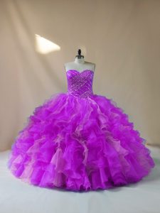Nice Multi-color Lace Up Quinceanera Dress Sleeveless Beading and Ruffles
