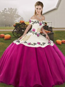 Dynamic Fuchsia Sleeveless Organza Lace Up Sweet 16 Dresses for Military Ball and Sweet 16 and Quinceanera