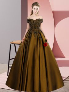 Satin Sleeveless Floor Length 15th Birthday Dress and Lace