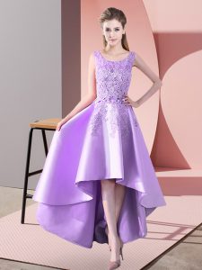 Hot Selling Lavender Quinceanera Dama Dress Wedding Party with Lace Scoop Sleeveless Zipper
