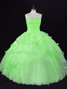Spectacular Sweetheart Sleeveless Lace Up Quinceanera Dress Organza