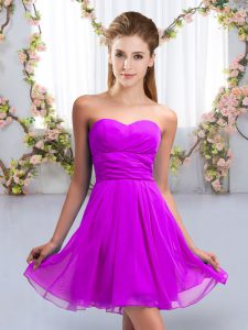 High End Purple Sweetheart Lace Up Ruching Quinceanera Court of Honor Dress Sleeveless