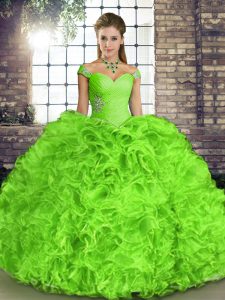 Wonderful Floor Length Quinceanera Dresses Organza Sleeveless Beading and Ruffles