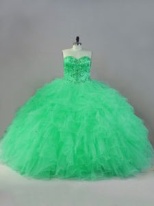 Traditional Sleeveless Beading Lace Up Sweet 16 Quinceanera Dress