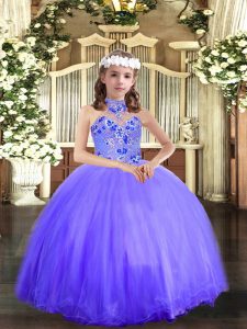 Sleeveless Appliques Lace Up Little Girl Pageant Dress