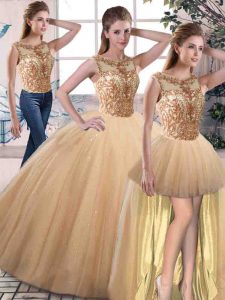 Sleeveless Beading Lace Up Sweet 16 Dresses