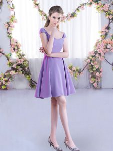 Chiffon Cap Sleeves Mini Length Quinceanera Court Dresses and Ruching