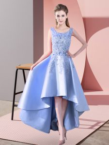 Hot Selling Lavender Scoop Neckline Lace Quinceanera Court Dresses Sleeveless Zipper
